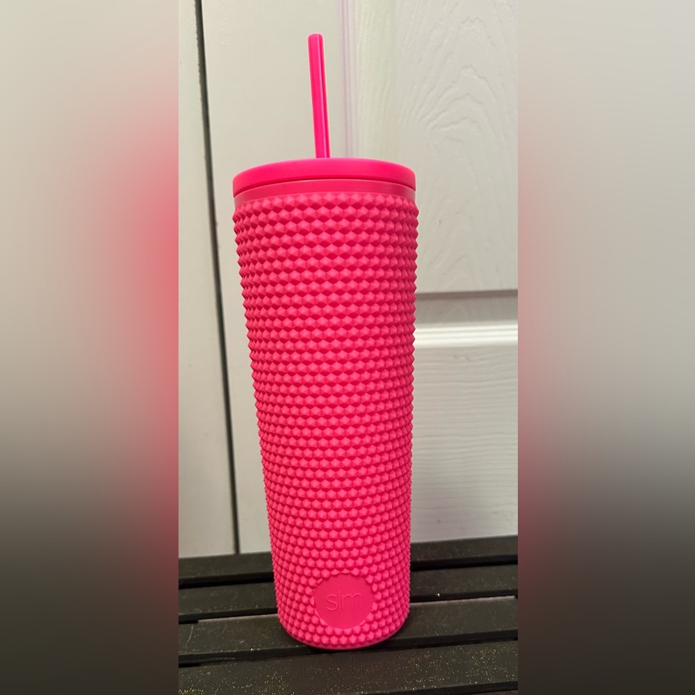 Simple Modern Pink Tumbler with Straw